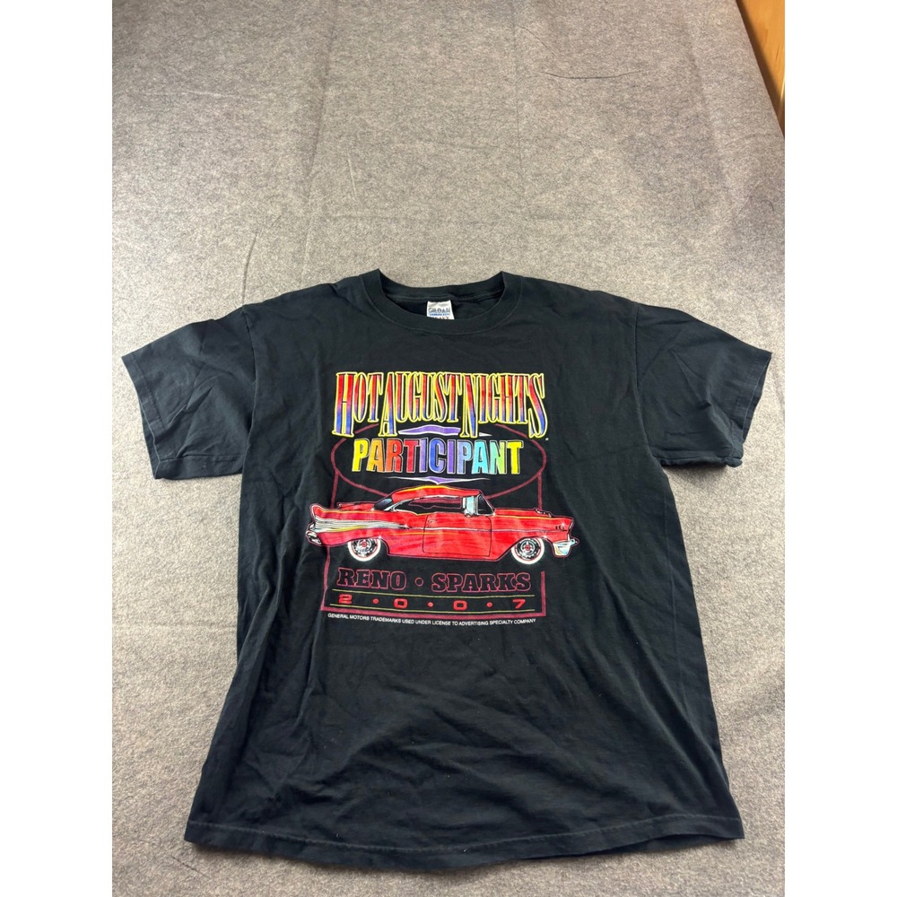 Vintage Hot August Nights 2007 T-Shirt Reno Sparks Classic Car Chevy Bel Air L
